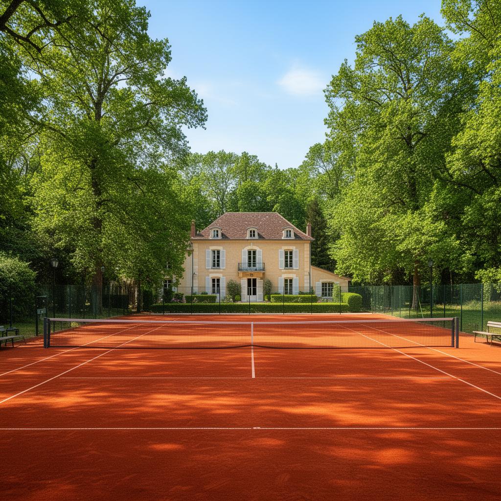 Court de tennis privé au Domaine de Pouzelande en Dordogne